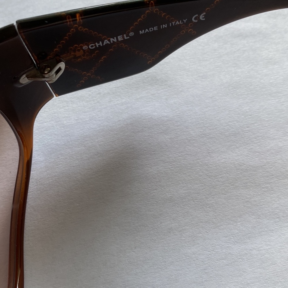 Authentic CHANEL CC Crystal Quilted Brown Sunglasses Oversized Vintage - Picture 6 of 9